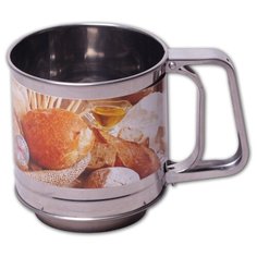 Кружка - сито для муки Kamille 10x10,5 см с двойным ситовым дном 7785