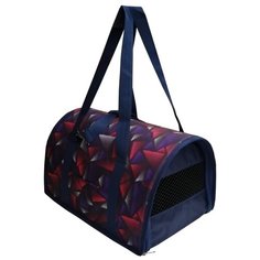 Сумка-переноска для животных разборная средняя 40x23x26 Теремок, СПР-1_голограмма, принт "голограмма", цвет "темно-синий, красный, белый, фиолетовый"