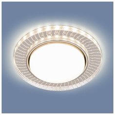 Встраиваемый точечный светильник с LED подсветкой Elektrostandard 3033 GX53 CL/SL прозрачный/серебро