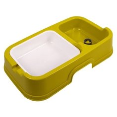 Диспенсер-поилка+миска Lilli Pet для животных, 34x20,5x7см, желтая