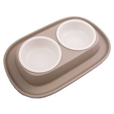 Миска Lilli Pet двойная на подставке 31*20*3,5см, мокко