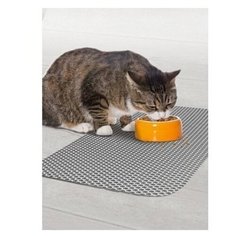 Коврик для лотка и миски "Зверьё Моё" чистый пол, СЕРЕБРО 60х37 см