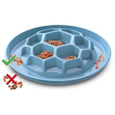 Миска Lilli Pet Art style II для медленного кормления, 32*32*6 см, голубая