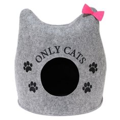 Домик для животных "Ушастик ONLY CATS", войлок, 46х46х43см EVA
