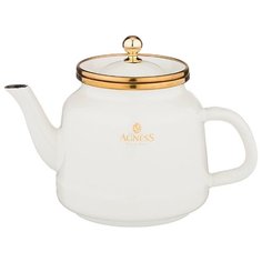 Чайник эмалированный 1,0л Agness Тюдор, молочно-белый (950-250)