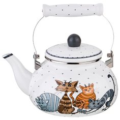 Чайник эмалированный, серия озорные коты, 2,5л, индукция Agness (934-357)