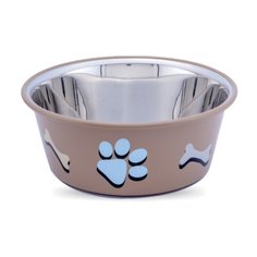 Миска Lilli Pet METAL STAR Paw&bone для животных, 1800 мл, коричневая