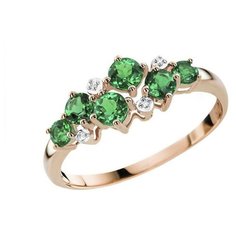 VALTERA Кольцо с изумрудами и бриллиантами 089941, размер 16.5