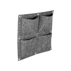 QWERTY Органайзер квадратный, из фетра, 4 кармана, 35*35 см, 1 л*4, серый /24,