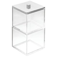 Органайзер Clarity для хранения ватных палочек, дисков, аксессуаров, косметики 2 отделения Inter Design