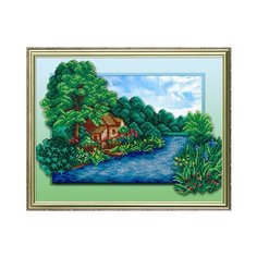 Набор для вышивания "М.П.Студия" БГ №04 №272 "Природа-домик у ручья"28х35 см