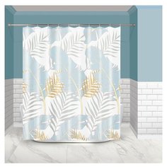 Штора для ванной Master House Тропики 200х180 белый/голубой