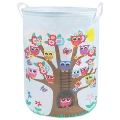 Корзина Наша игрушка Совы 35 х 45 см (zxl2019061101-29) голубой/разноцветный