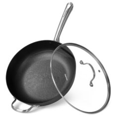 Сковорода Fissman MELITA 4002, 30см, с крышкой, серый