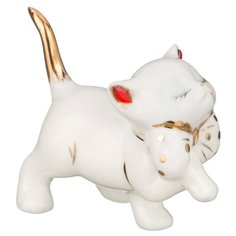 Статуэтка Lefard Oro Blanco Котенок, 8 см белый/золотистый