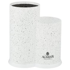 Agness Подставка для ножей универсальная 20 х 12 х 22 см белый