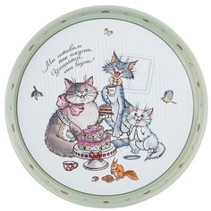 Поднос Agness Котейки разноцветный