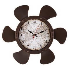 Часы настенные кварцевые Lefard Карта мира 220-443 коричневый