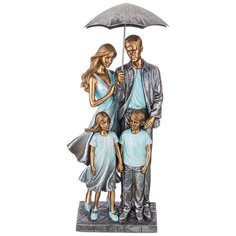 Статуэтка Lefard Фьюжн Семья, 41 см голубой/серый/золотистый