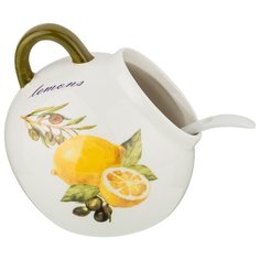 Солонка с ложкой лемон три 9,5 см Agness (358-1593)