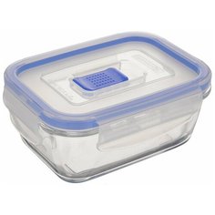 Luminarc Контейнер прямоугольный Pure Box Active 0.38 л, 11x14.5 см, прозрачный/синий