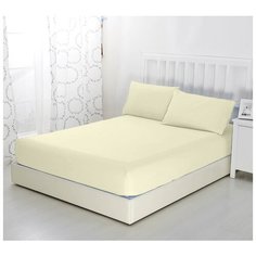 Простыня на резинке, Молочный, 160х200х20, трикотаж (140 г/м2) Текс Дизайн