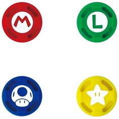 HORI Сменные накладки Super Mario для консоли Nintendo Switch (NSW-036U) красный/зеленый/синий/желтый