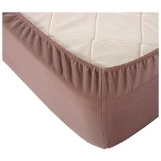 Простыня Текс-Дизайн трикотажная на резинке 140 х 200 мокко