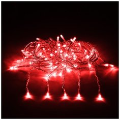 Гирлянда Vegas Занавес 55076/77/78/80 (150 х 150 см), 156 ламп, красный/прозрачный провод