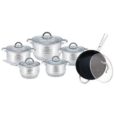 Набор посуды BOHMANN BH - 0922MRB. Объемы: 2,1л;2,1л;2,9л;3,9л;6.5л; ковш 3,3л