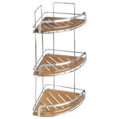 Полка для ванной комнаты угловая тройная, Wood Fora