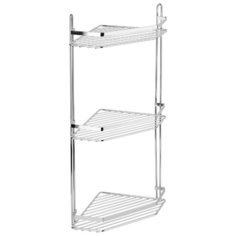 Полка для ванной комнаты и кухни угловая тройная Corsa Fora