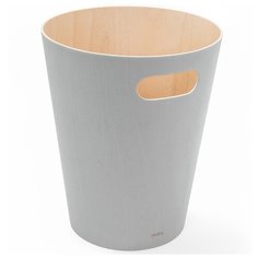Корзина для мусора Woodrow светло-серая Umbra