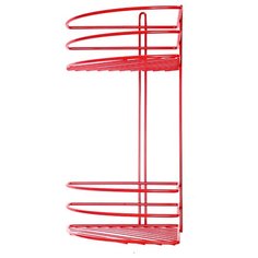 Полка для ванной комнаты "Консулл", 2-ярусная, угловая, 200х200х380мм, Красная