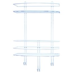 Полка для ванной комнаты "Консулл", 2-ярусная, с крючками, цвет Белый,Прямая 250х150х385 мм 48901-2б