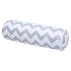 Подушка ортопедическая (Валик) с лузгой гречихи AMARO HOME Nature Roll (Зигзаг серый)