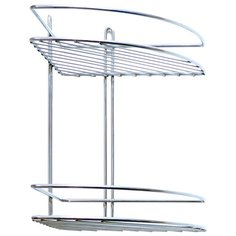 Полка для ванной комнаты "Консулл",2-ярусная, угловая, 200х200х280мм., Хром