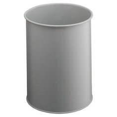 Металлическая круглая мусорная корзина DURABLE, 15 литров, серая