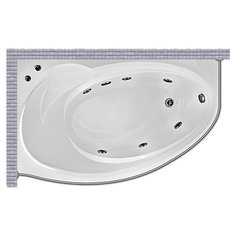 Карниз для ванной BAS Fantasy 150x90 Асимметричный Good Home Shop