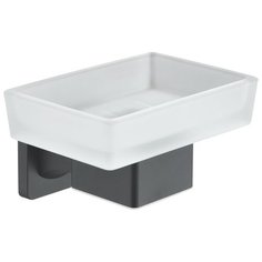 Мыльница стеклянная матовая черная Rose RG1503H