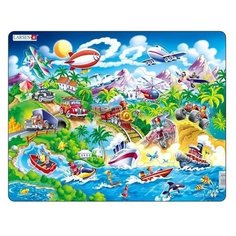 Рамка-вкладыш Larsen Машины Поезда Корабли Самолеты (NM7), 18 дет.