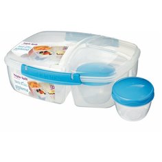 Sistema Контейнер 3-х секционный с баночкой TO GO Triple Split 20920, 24.5x20.5 см, синий