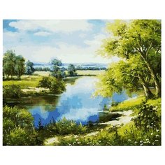 Белоснежка Картина по номерам "Лесное озеро" 40х50 см (167-AB)