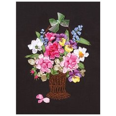 PANNA Набор для вышивания лентами и нитками Цветы для любимой 19.5 x 26 см (C-1157)