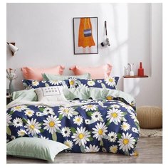 Постельное белье 2-спальное Tango TPIG2-1206-50, сатин, 50 х 70 см, синий/белый