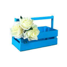 Кашпо Дарим красиво Двушка Лайт с ручкой 24.5x13.5x9 см голубой