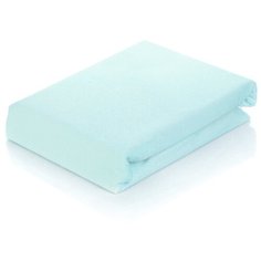 Простыня АльВиТек сатин на резинке 140 х 200 см голубой