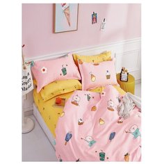 Постельное белье 1.5-спальное DREAM TIME BLK-46-SP-473-1C, сатин, 70 х 70 см, розовый/желтый