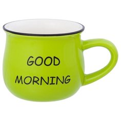 Кружка "Доброе утро" ярко - салатовая, 400 мл Elan Gallery