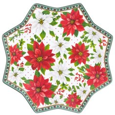 Блюдо сервировочное 19,5х19,5х2 см Elan Gallery Пуансеттия